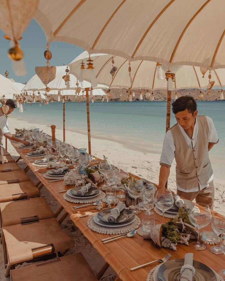 Dinner on the beach in Bali